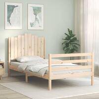 Sengeramme med sengegavl 100x200 cm massivt træ