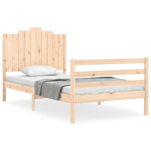 Sengeramme med sengegavl 100x200 cm massivt træ