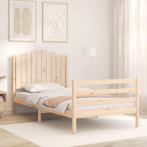 Sengeramme med sengegavl 100x200 cm massivt træ