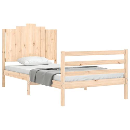 Sengeramme med sengegavl 100x200 cm massivt træ