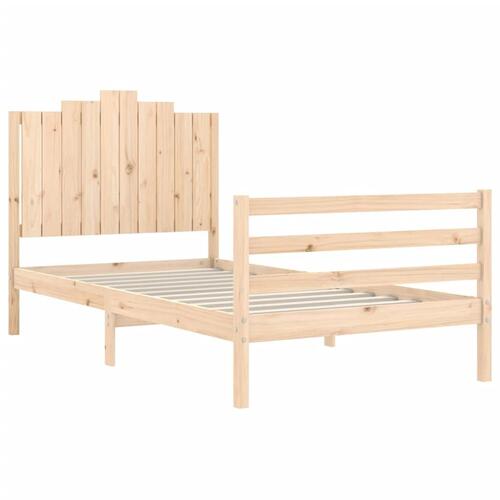 Sengeramme med sengegavl 100x200 cm massivt træ