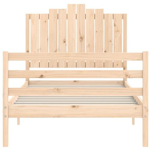 Sengeramme med sengegavl 100x200 cm massivt træ