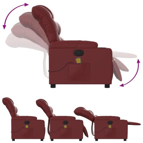 Massagestol kunstlæder vinrød