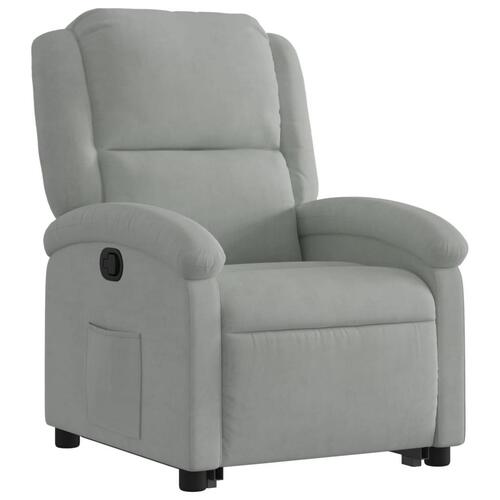 Løftestol velour lysegrå