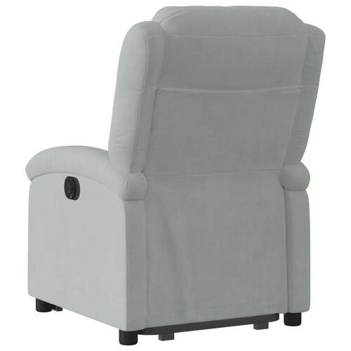 Løftestol velour lysegrå