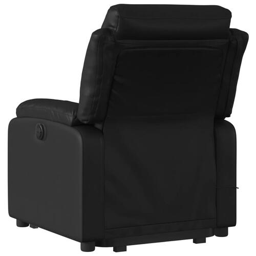 Løftestol med massagefunktion kunstlæder sort