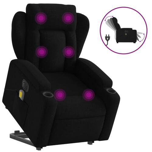Elektrisk massagestol med løftefunktion stof sort