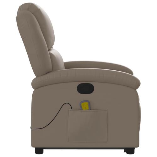 Løftestol med massagefunktion kunstlæder cappuccino