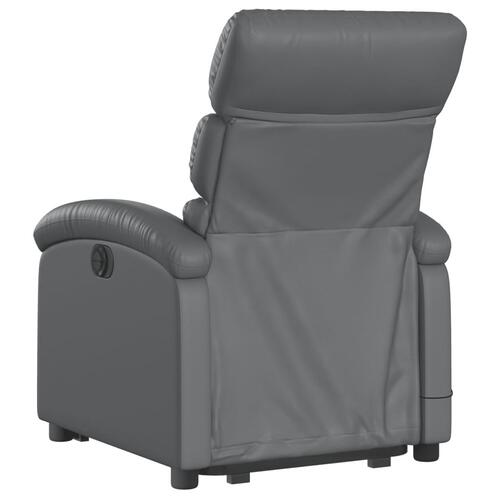 Løftestol med massagefunktion kunstlæder grå