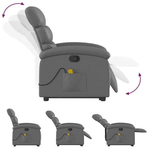 Løftestol med massagefunktion kunstlæder grå