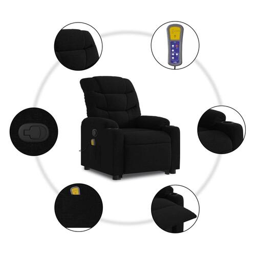 Løftestol med massage stof sort