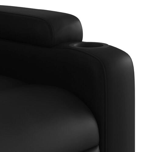 Massagestol med løftefunktion kunstlæder sort