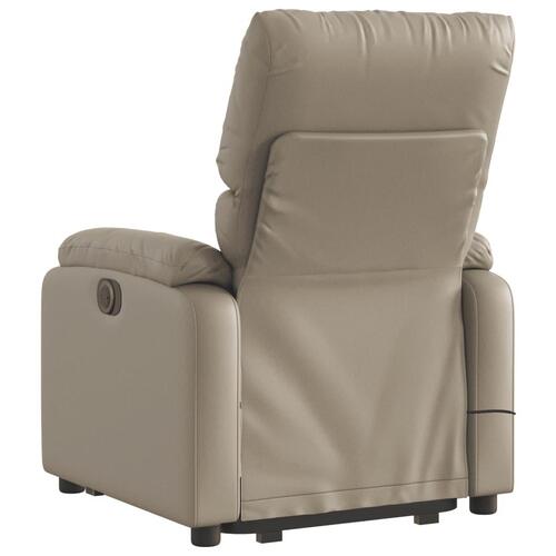 Løftestol med massagefunktion kunstlæder cappuccino