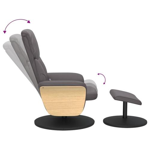 Massagestol med fodskammel kunstlæder grå