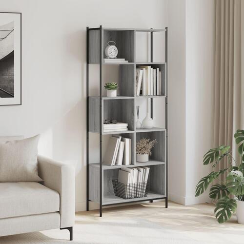 Bogreol 72x28x172 cm konstrueret træ grå sonoma-eg