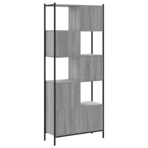 Bogreol 72x28x172 cm konstrueret træ grå sonoma-eg