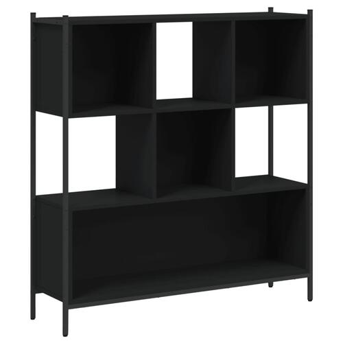 Bogreol 102x28x172 cm konstrueret træ sort