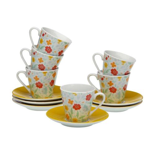 Dele kaffekopsæt Versa Flandes 6 enheder Porcelæn