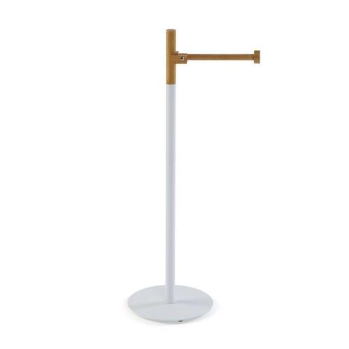 Toiletpapirholder Versa River Hvid Metal Bambus 16,8 x 54,5 x 16,8 cm