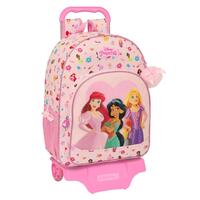 Skolerygsæk med Hjul Disney Princess Summer adventures Pink 33 x 42 x 14 cm