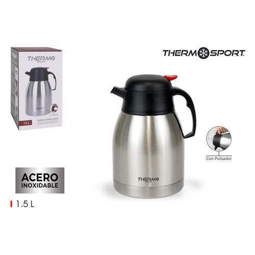 Termokande ThermoSport Knap Rustfrit stål 1,5 L (6 enheder)