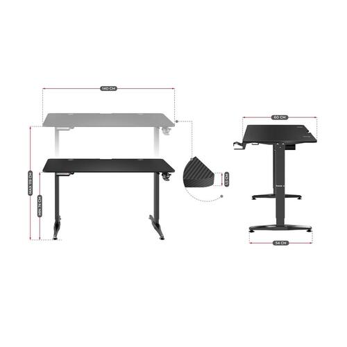 Skrivebord Huzaro HZ-Hero 8.5 Sort 140 x 60 cm