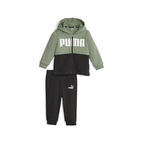 Baby træningsdragt Puma Minicats Colorblockk Sort Grøn 6-9 måneder
