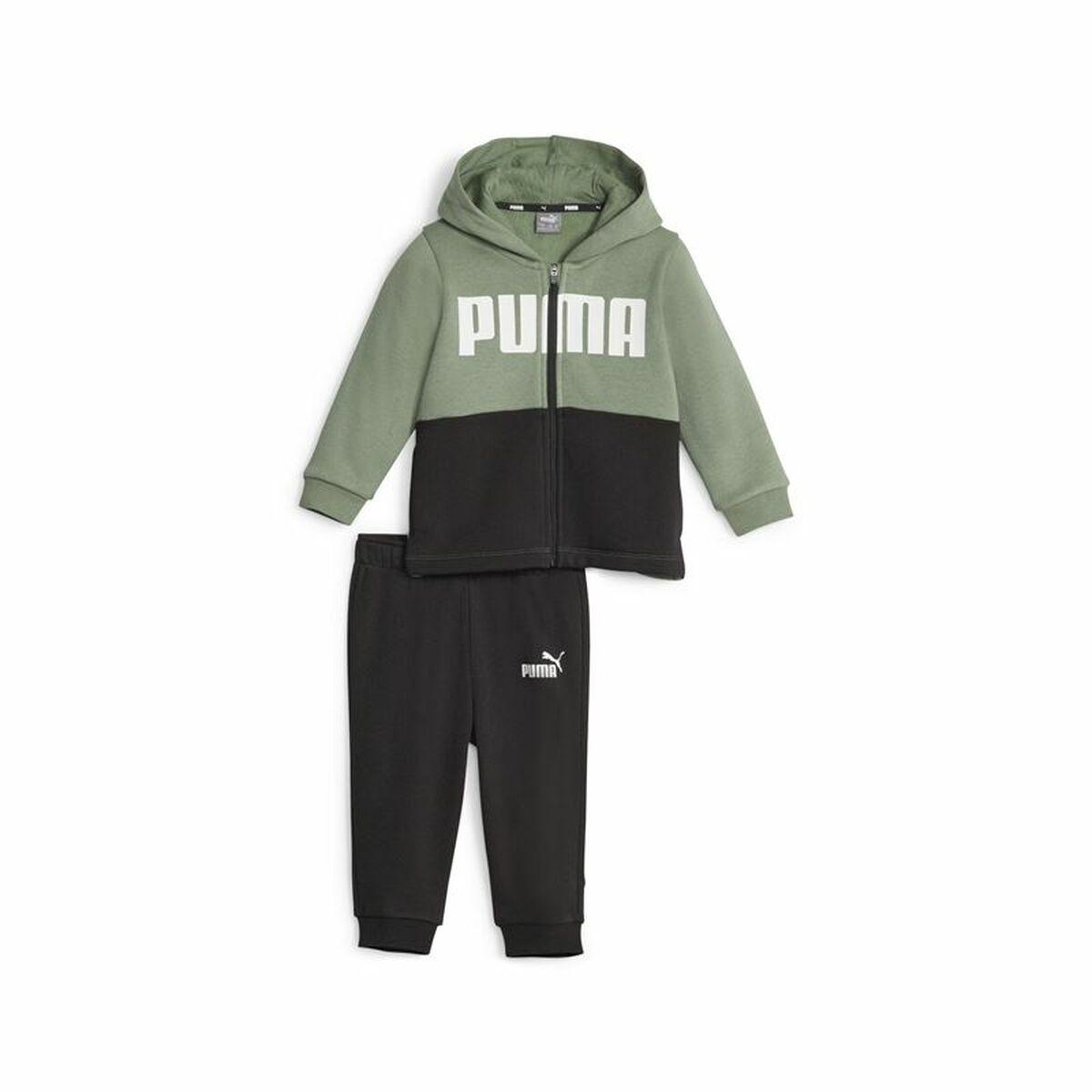 Baby træningsdragt Puma Minicats Colorblockk Sort Grøn 6-9 måneder