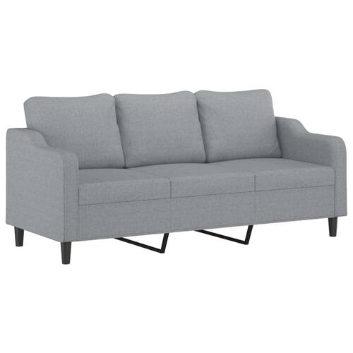 3-personers sofa 180 cm stof lysegrå