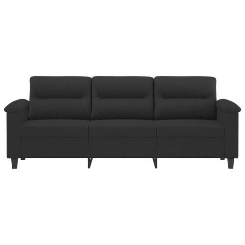 3-personers sofa 180 cm mikrofiberstof sort