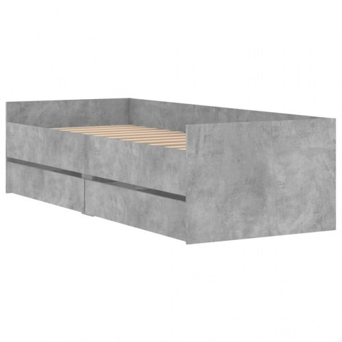 Sengeramme med 2 skuffer 90 x 200 cm - betongrå