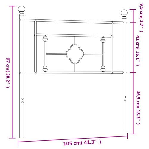 Sengegavl 100 cm metal sort