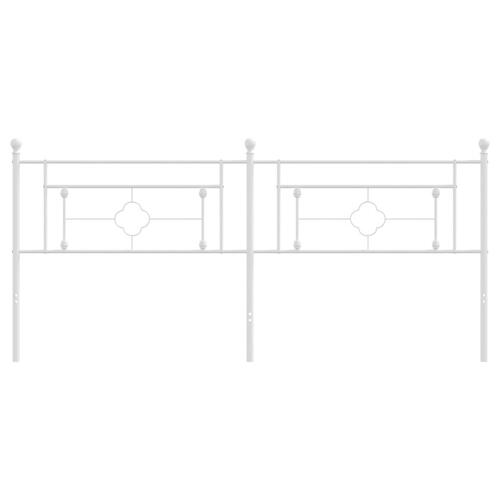 Sengegavl 193 cm metal hvid