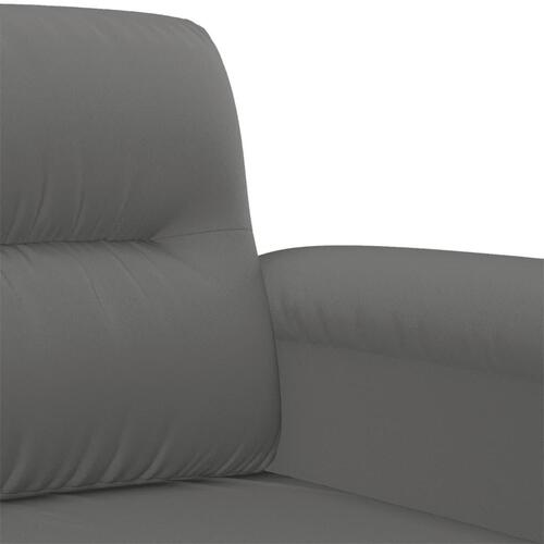 3-personers sofa 180 cm mikrofiberstof mørkegrå