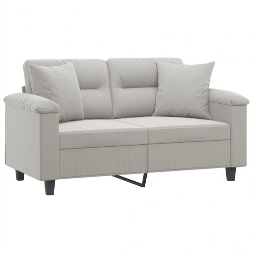 2-personers sofa med puder - lysegrå