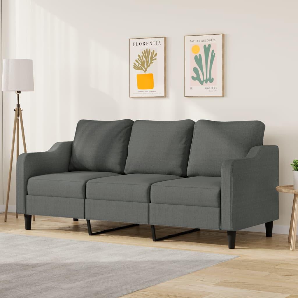 3-personers sofa 180 cm stof mørkegrå billede