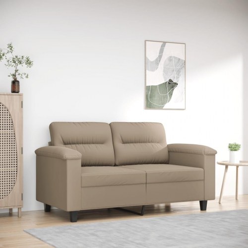 2-personers sofa i mikrofiber - gråbrun