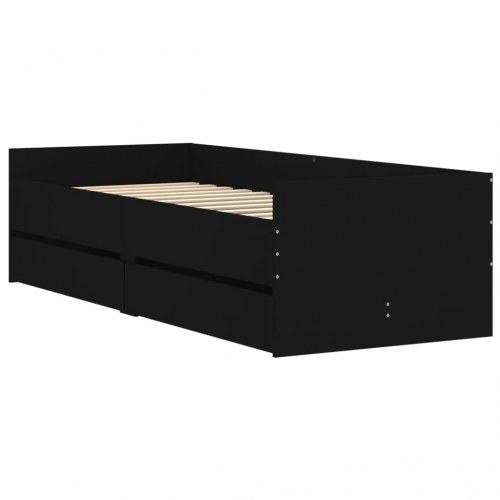 Sengeramme med skuffer 100×200 cm - sort
