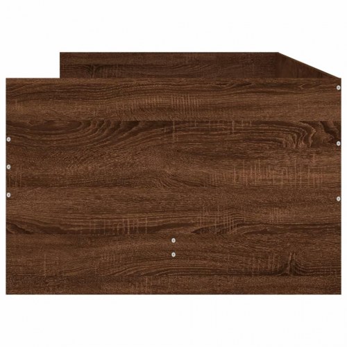 Sengeramme med skuffer 90x200 cm brun egetræsfarve