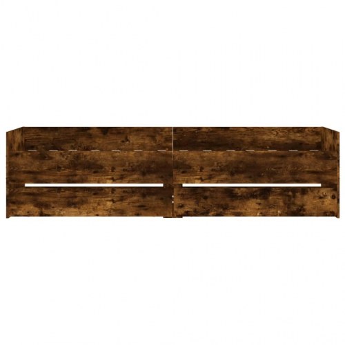 Sengeramme med 2 skuffer 100 x 200 cm - røget egetræsfarve