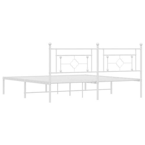 Sengeramme med sengegavl 180x200 cm metal hvid