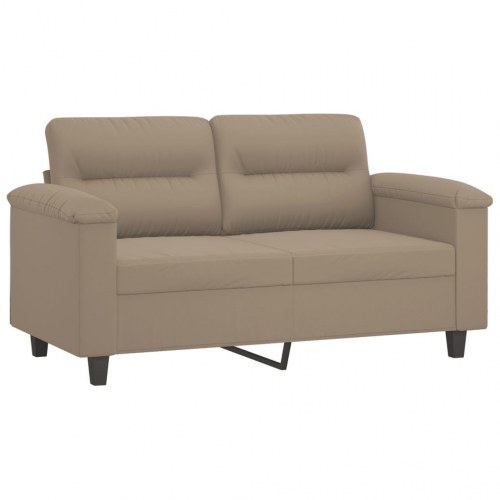 2-personers sofa i mikrofiber med 2 puder - gråbrun