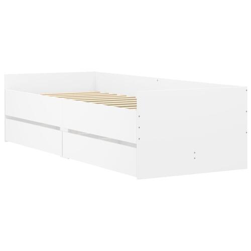 Sengeramme med skuffer 100x200 cm hvid