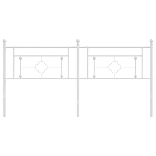 Sengegavl 180 cm metal hvid