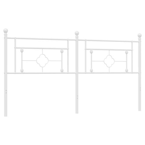 Sengegavl 180 cm metal hvid