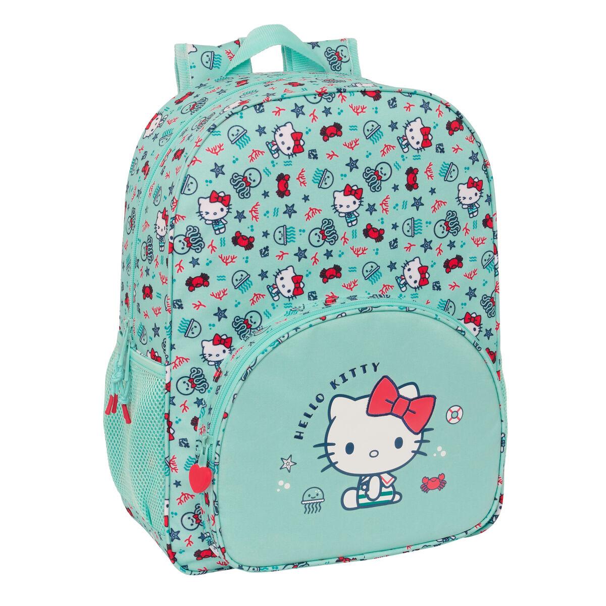 Skoletaske Hello Kitty Sea lovers Turkisblå 33 x 42 x 14 cm