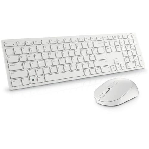 Tastatur og trådløs mus Dell KM5221W-WH Hvid Qwerty US