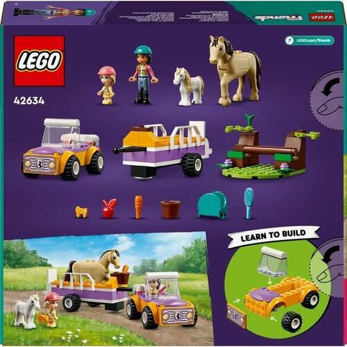 Lego Friends 42634 Horse & Pony Trailer - Multifarvet byggelegetøj, 105 dele
