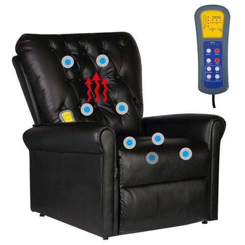 Massagestol kunstlæder sort