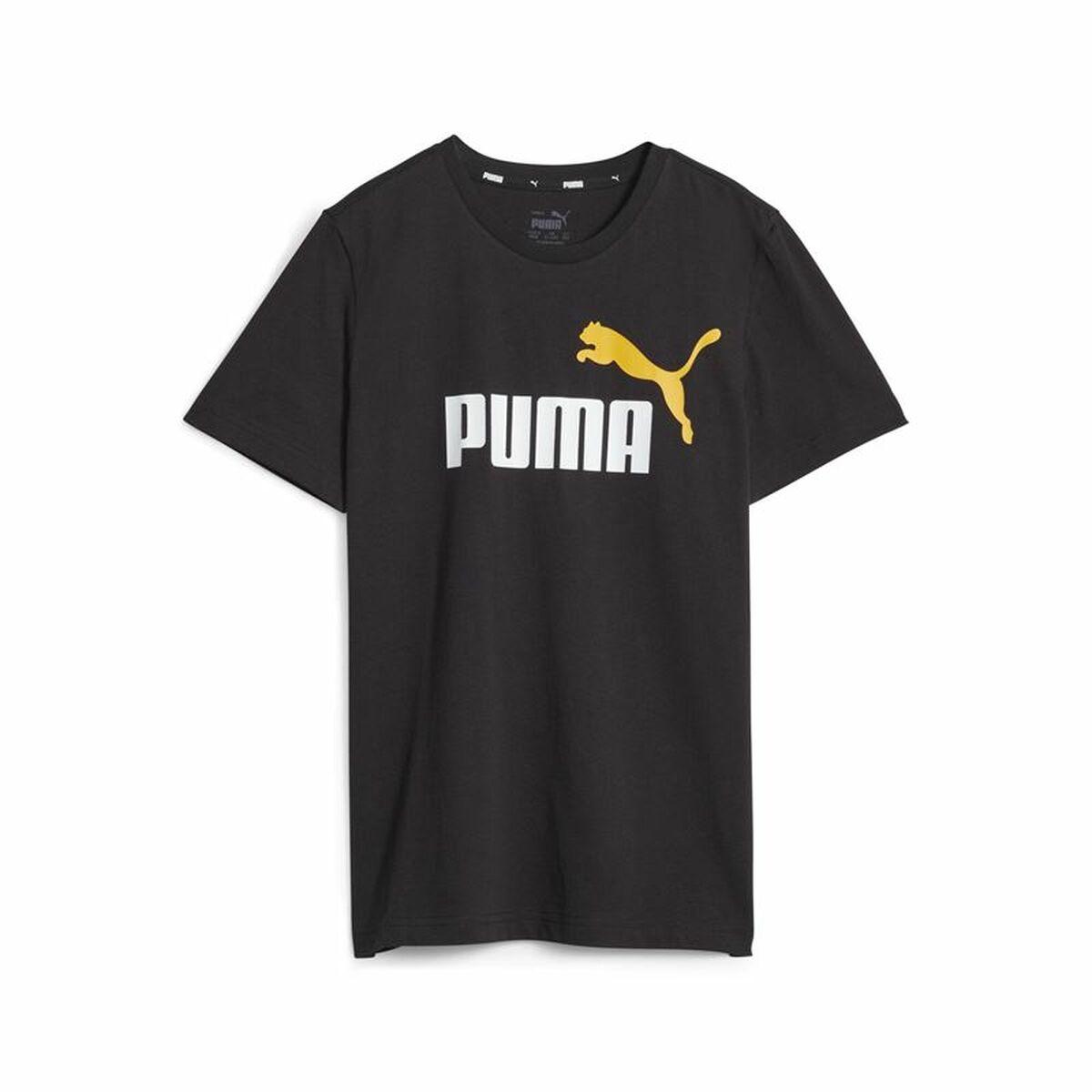 Børne Kortærmet T-shirt Puma Ess+ 2 Col Logo Sort 11-12 år